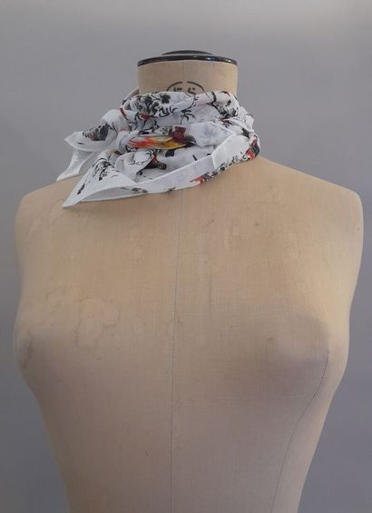 ERDEM.
Cotton square decorated with polychrome...