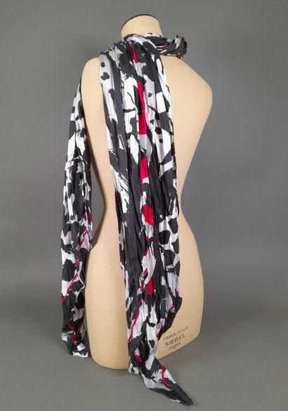 BALENCIAGA.
Silk twill scarf with black,...