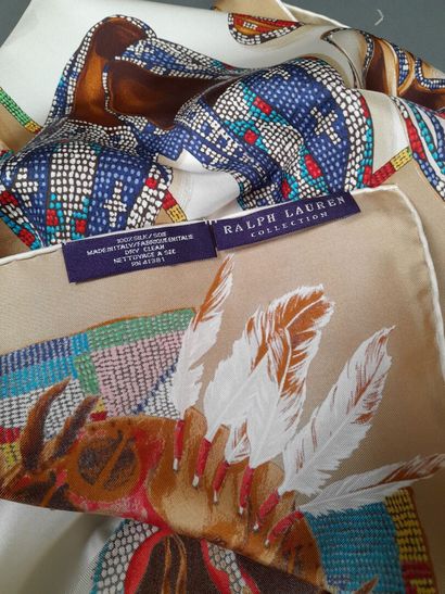 RALPH LAUREN.
Silk twill square with polychrome...