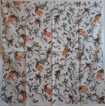 ERDEM.
Cotton square decorated with polychrome...