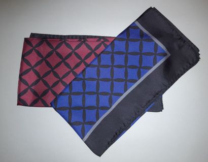 Set of two silk squares decorated with a...