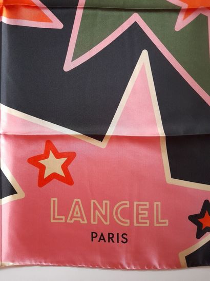 LANCEL, PARIS.
Silk twill square decorated...