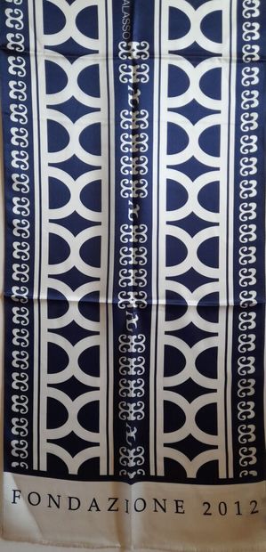 ANGELO GALASSO.
Silk fringed scarf decorated...
