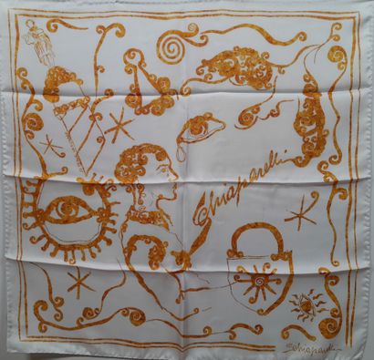SCHIAPARELLI.
Silk twill square decorated...