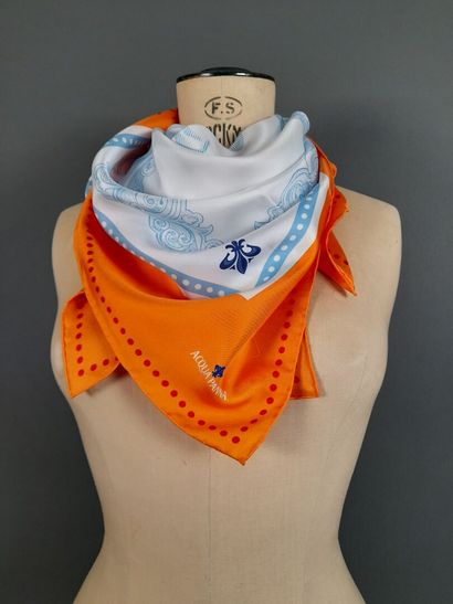 ACQUA PANNA.
Silk twill square decorated...