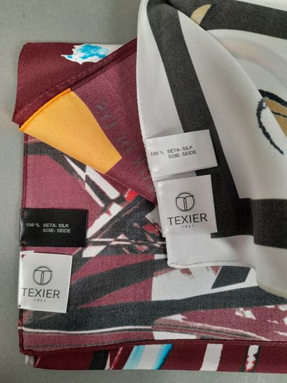 TEXIER.
Lot including : 
- Silk twill square...