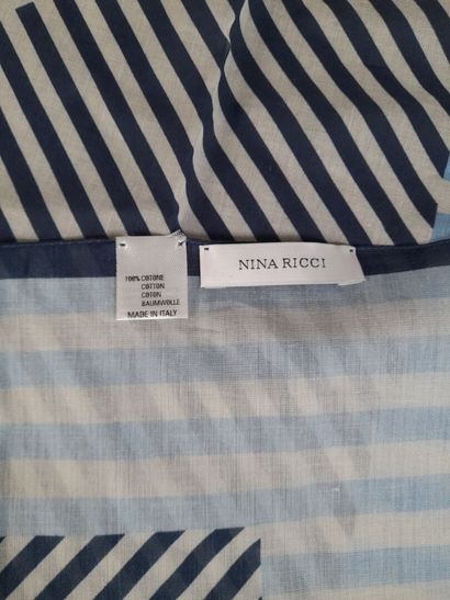 NINA RICCI.
Set of two cotton squares decorated...
