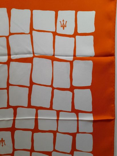 MASERATI.
Silk twill square with geometric...