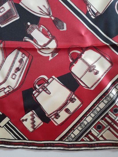 LANCEL, PARIS.
Silk twill square decorated...