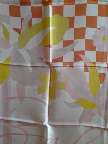 BALLY.
Silk twill square decorated with flowers...