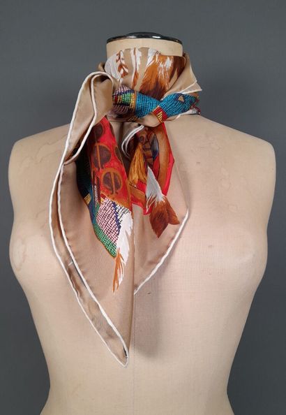 RALPH LAUREN.
Silk twill square with polychrome...