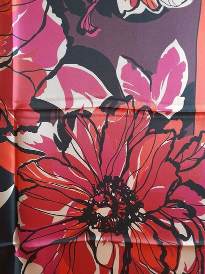 LANCEL, PARIS.
Silk twill square decorated...