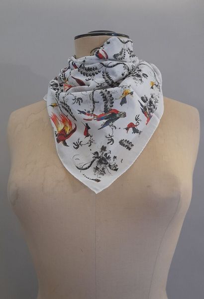 ERDEM.
Cotton square decorated with polychrome...