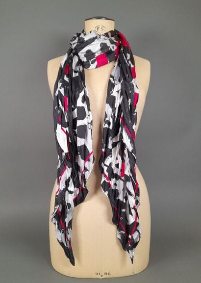 BALENCIAGA.
Silk twill scarf with black,...