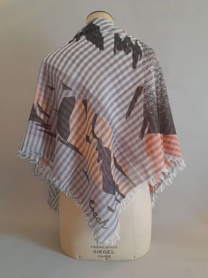 Lot including:
- COACH.
Fringed cotton square...