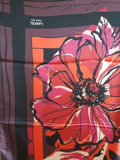 LANCEL, PARIS.
Silk twill square decorated...