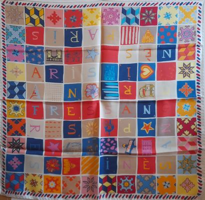 INES DE LA FRESSANGE.
Silk twill square with...