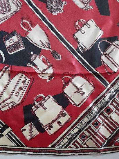 LANCEL, PARIS.
Silk twill square decorated...