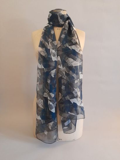 BALLY.
Set of two chiffon scarves with geometric...