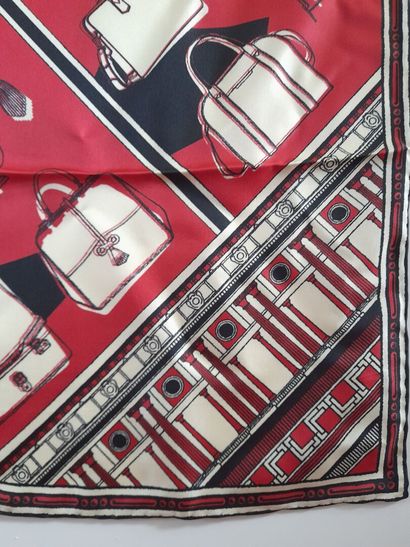 LANCEL, PARIS.
Silk twill square decorated...