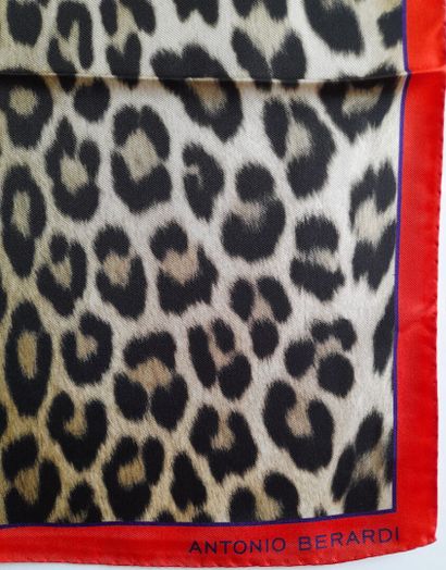 Lot including:
- MONCLER.
Silk twill square...