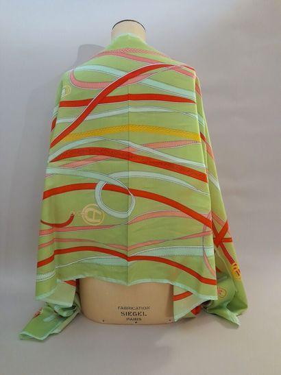 AIGNER.
Scarf in cotton twill and silk decorated...