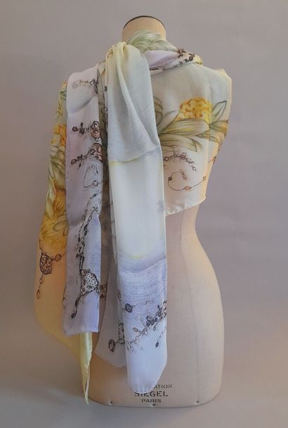 GABRIELLA RIVALTA.
Silk scarf decorated with...