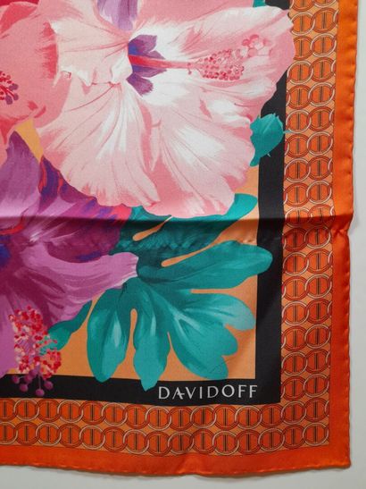 DAVIDOFF.
Silk twill square decorated with...
