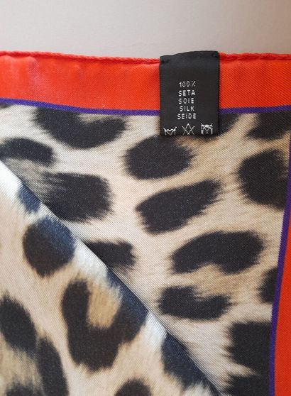 Lot including:
- MONCLER.
Silk twill square...