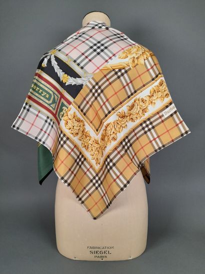 BURBERRY.
Silk twill square decorated with...