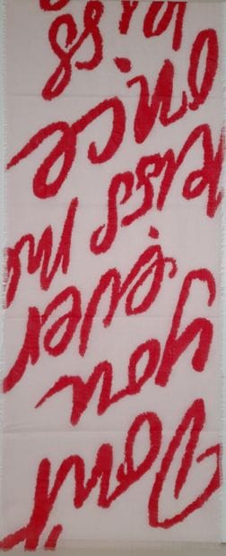 VIVIENNE WESTWOOD.
Fringed wool scarf decorated...