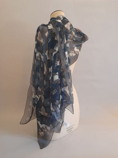 BALLY.
Set of two chiffon scarves with geometric...