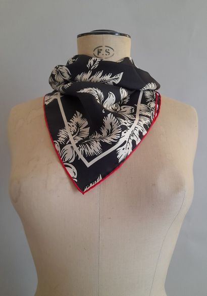 Lot including:
- MONCLER.
Silk twill square...