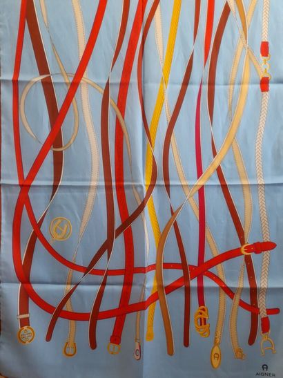 AIGNER.
Cotton and silk scarf decorated with...