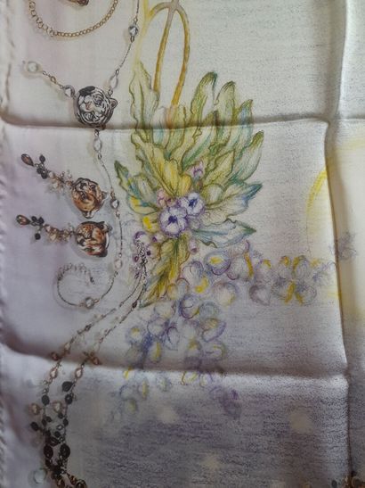 GABRIELLA RIVALTA.
Silk scarf decorated with...