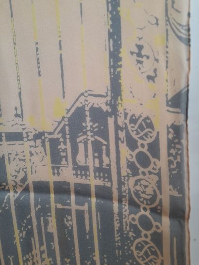 JANE CARR.
Set of two silk scarves decorated...