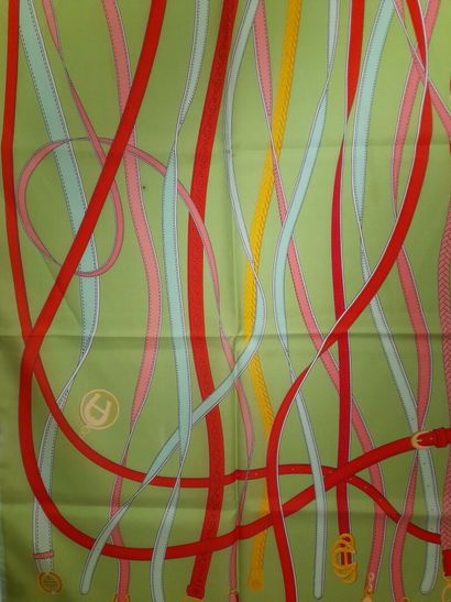 AIGNER.
Scarf in cotton twill and silk decorated...