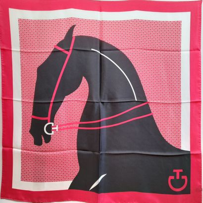 Lot including :
- Silk square decorated with...