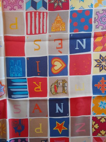 INES DE LA FRESSANGE.
Silk twill square with...