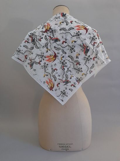 ERDEM.
Cotton square decorated with polychrome...