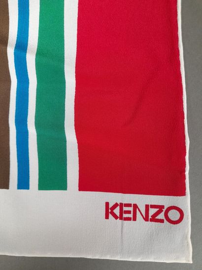 KENZO.
Silk scarf decorated with polychrome...