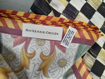 MACKENZIE CHILDS.
Silk twill square decorated...