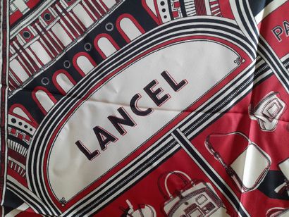 LANCEL, PARIS.
Silk twill square decorated...