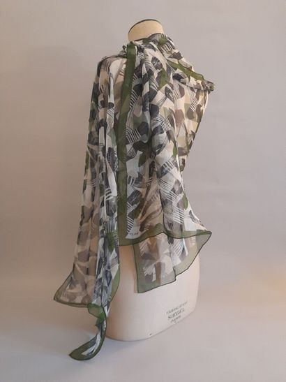 BALLY.
Set of two chiffon scarves with geometric...