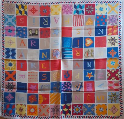 INES DE LA FRESSANGE.
Silk twill square with...