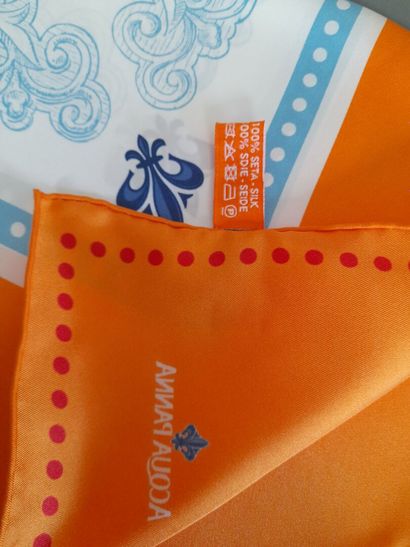 ACQUA PANNA.
Silk twill square decorated...