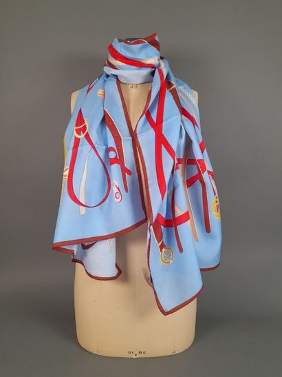 AIGNER.
Cotton and silk scarf decorated with...