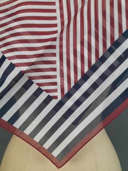 NINA RICCI.
Set of two cotton squares decorated...