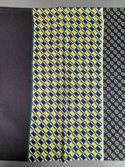 LANCEL.
Silk twill fringed scarf with geometric...