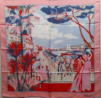 CHOPARD.
Silk twill square decorated with...